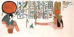 Queen Nebettawy before the God Horus