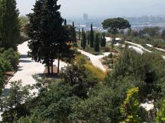 Beautiful botanical garden in Barcelona with greenery and flowers