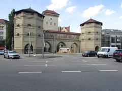 Isartor - The Barbican in Munich, gateway tower from the River Isar