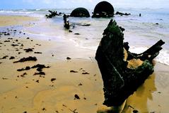 Remains of a steam ship at Cumbuco Beach