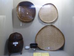 Bamboo wickerwork on display