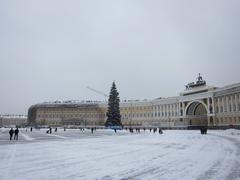 Palace Square and the General Staff Building in Saint Petersburg in December 2012