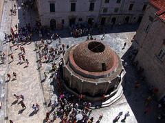 Panoramic view of Dubrovnik, Croatia with historic city walls and Adriatic Sea