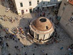 View from Dubrovnik city wall overlooking Onofrio Fountain