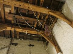 Bell ropes hanging in Carfax tower in Oxford