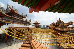 Thean Hou Temple in Kuala Lumpur with red pillars and multi-arched gateway