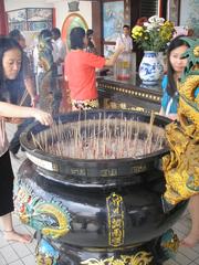 Burning of joss sticks at Thean Hou Temple, Kuala Lumpur