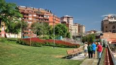 Jardins de la Rambla de Sants panoramic view