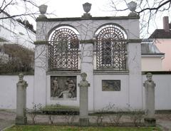 Courtyard of Villa Stuck in Munich with neoclassical Art Nouveau design