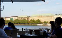 Scenic view of Ballindamm from Alsterpavillon in Hamburg