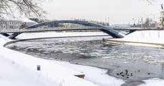 King Mindaugas Bridge in Vilnius during December