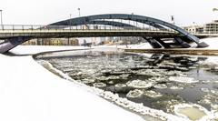 King Mindaugas Bridge in Vilnius during December