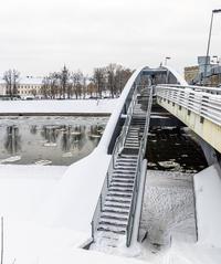 King Mindaugas Bridge in Vilnius during December