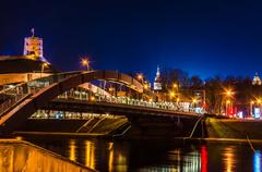 Mindaugas Bridge at night in Vilnius