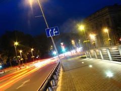 Bridge over Vilija River near Giedymina Tower at night