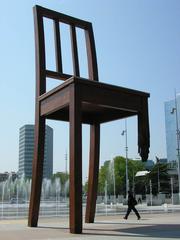 Sculpture Broken Chair on Place des Nations in Geneva