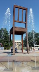 The Broken Chair sculpture outside the UN building in Geneva