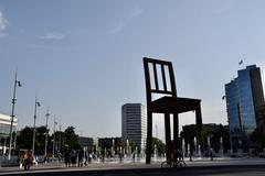 Broken Chair sculpture at Place des Nations in Geneva