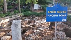 Ancient tomb at the entrance of Düden Waterfalls