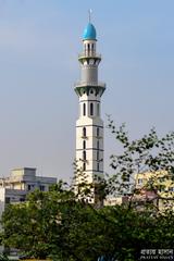 Beautiful Blue Minaret of Binat Bibi Mosque in Gandaria, Bangladesh