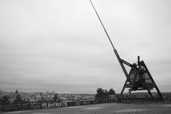 functioning metronome in Prague overlooking the city