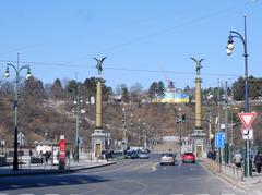 Letná hill in Prague with Ukrainian flag