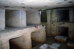 Graves in the catacombs of Kom el-Shuqafa in Alexandria, Egypt