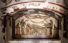 Painted tomb in Catacombs of Kom El Shoqafa