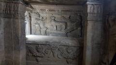 Photo of a monument in the Catacombs of Kom El Shoqafa in Egypt