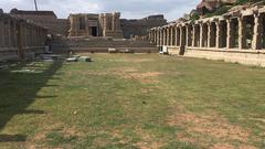 Ancient market at the Shri Vitthala Temple complex in Hampi, India