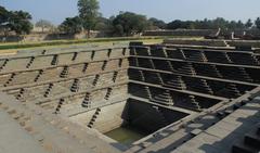 Pushkarni in Hampi with light and shadows