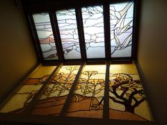 Stained glass atrium in a stairwell