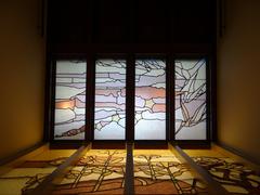 stained glass skylight and staircase