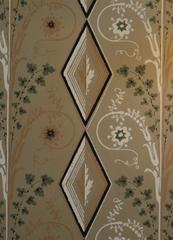 detail of wallpaper in the first-floor bedroom