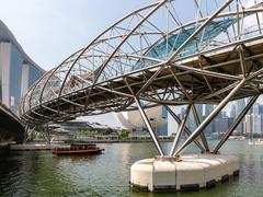 Helix Bridge in Singapore at night