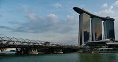 Helix Bridge and Marina Bay Sands in Singapore