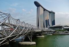 Helix Bridge and Marina Bay Sands, Singapore