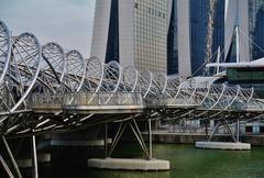 Helix Bridge in Singapore at night