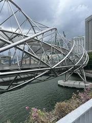 Helix Bridge in Marina Bay, Singapore at night