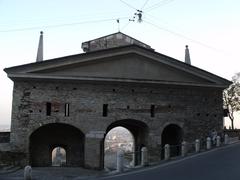 Porta San Giacomo seen from inside in Bergamo, Italy