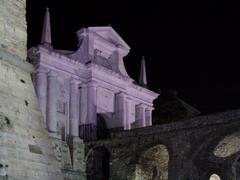 Bergamo by night featuring Porta San Giacomo