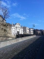 entrance road to Porta San Giacomo in Bergamo, Italy