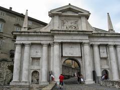 Panoramic view of Bergamo with historic buildings