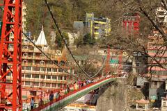 Lakshman Jhula suspension bridge in Rishikesh