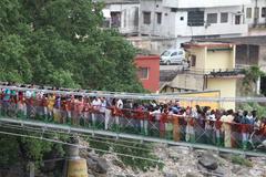 Mid Day Crowd at Lakshman Jhula, Rishikesh