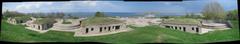 Panorama of Fort Revere Park fortifications in Hull, Massachusetts