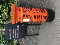 Red tiger-themed post box in Japan