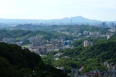 skyline of Taipei with Taipei 101 standing tallest among the buildings