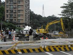 Road repair in Wenshan District, Taipei City