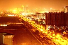 Greater Noida city view at night with illuminated streets